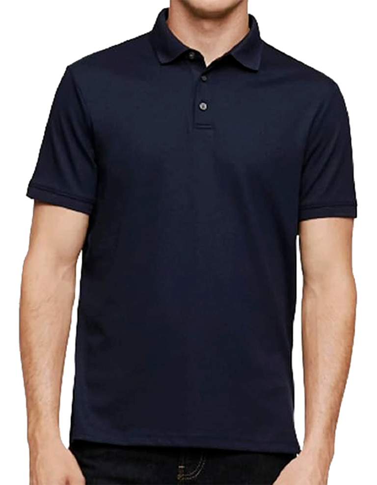 A stylish dark blue men's polo shirt, perfect for any occasion.