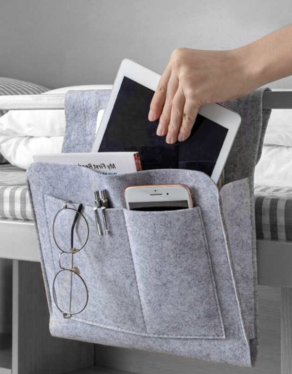 Bedside Hanging Storage Bag - Phone, Remote, Tissue Holder - Dorms and Home Decor