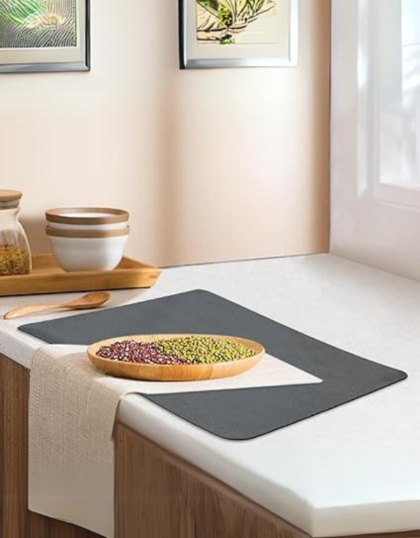 Quick-Dry Coffee Mat - Large Absorbent Draining Pad for Dishes, Bathroom, and Kitchen